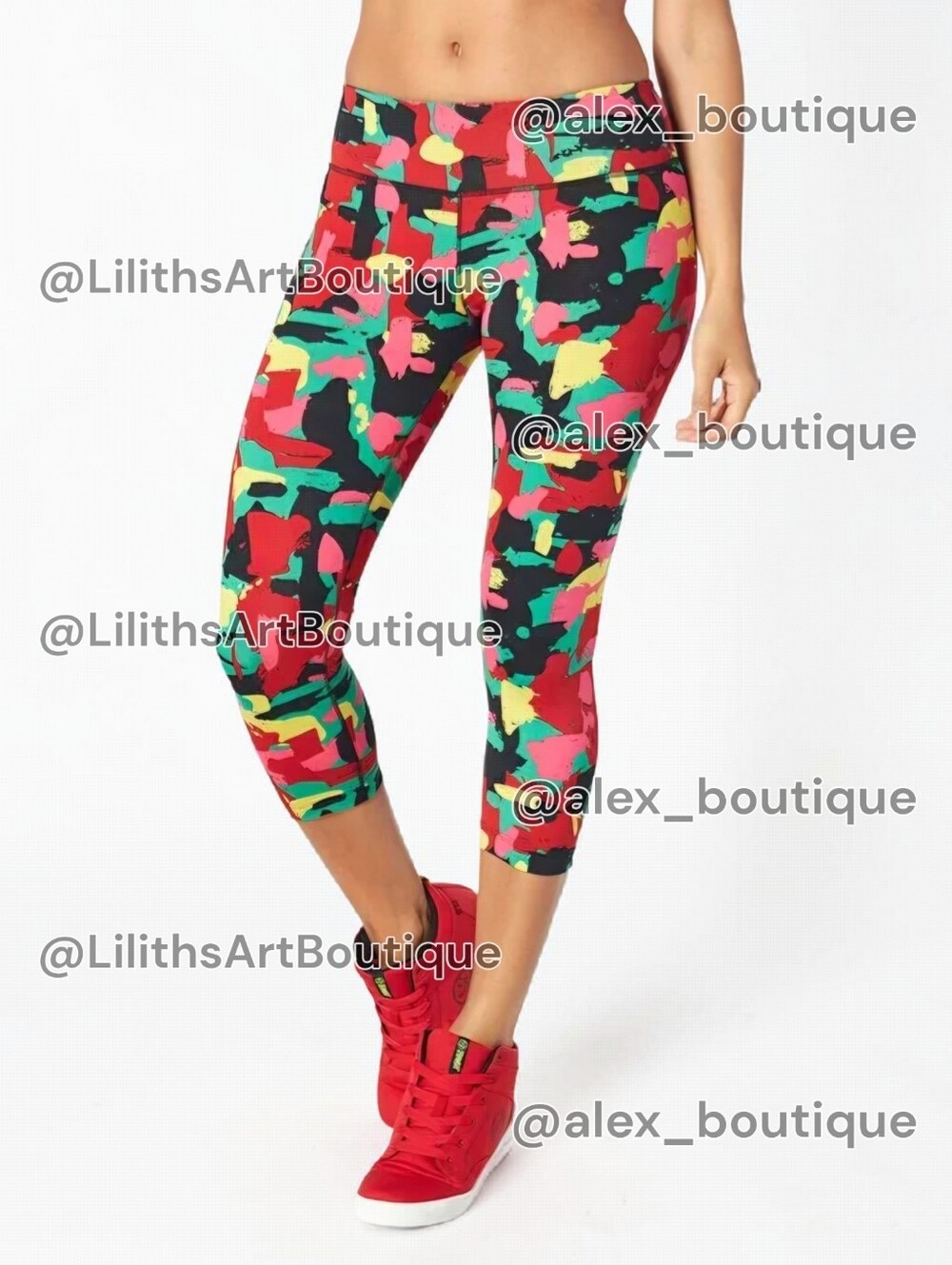 Zumba Let's Jam Perfect Capri Leggings Multi Color Size S (E077)